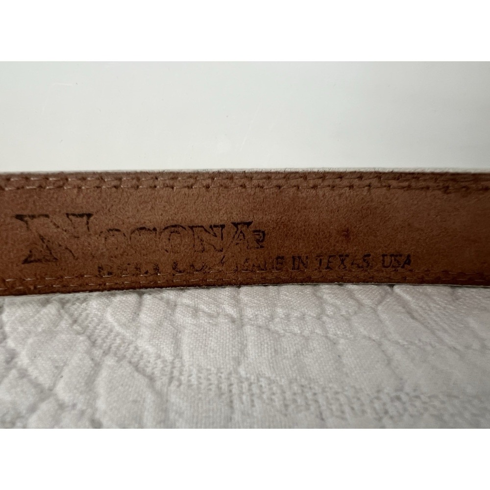 NOCONA Western Women's Belt White Leather Silver Tone Size 34 Southwest - Picture 4 of 7